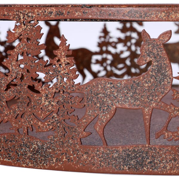 Woodland Deer, dekorfat med hjort og gran i rustikk bronsefinish - Bilde 4