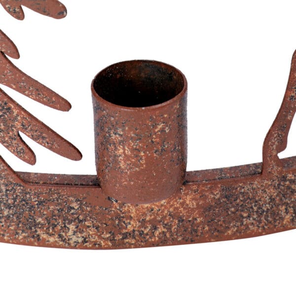 Woodland Deer, lysestake med 4 lysholdere, med hjort og gran i rustikk bronsefinish - Bilde 5