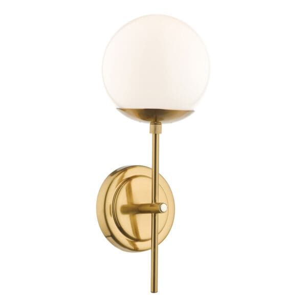 Bombazine, retro vegglampe i messing og opalglass - Bilde 2