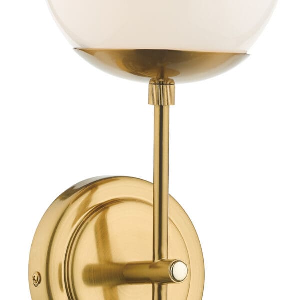 Bombazine, retro vegglampe i messing og opalglass - Bilde 4