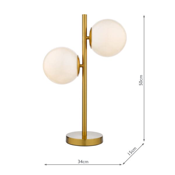 Bombazine, retro bordlampe i messing og opalglass - Bilde 6