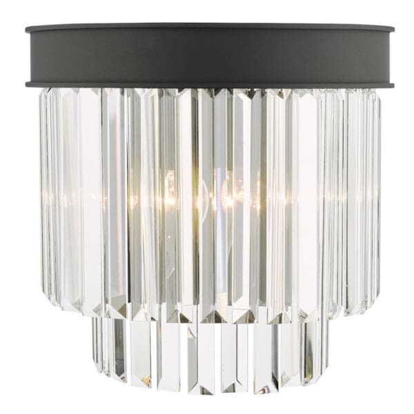 Celeus, moderne vegglampe i koksgrått metall og krystall - Bilde 2