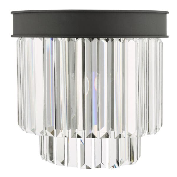 Celeus, moderne vegglampe i koksgrått metall og krystall - Bilde 3