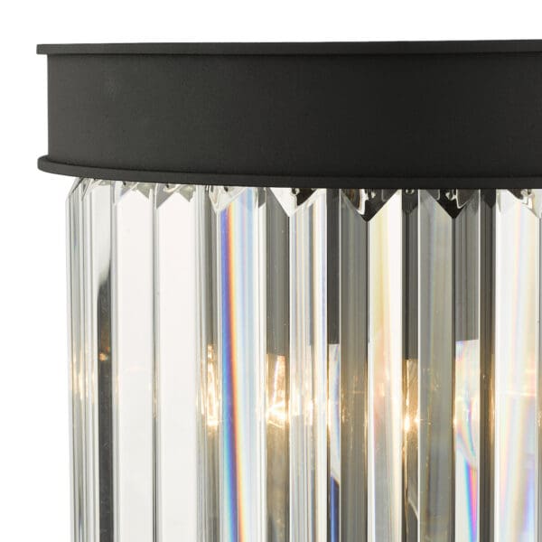 Celeus, moderne vegglampe i koksgrått metall og krystall - Bilde 5