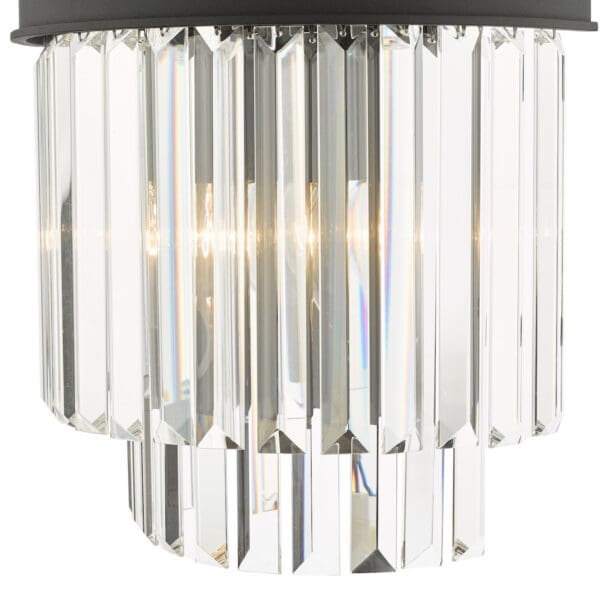 Celeus, moderne vegglampe i koksgrått metall og krystall - Bilde 4