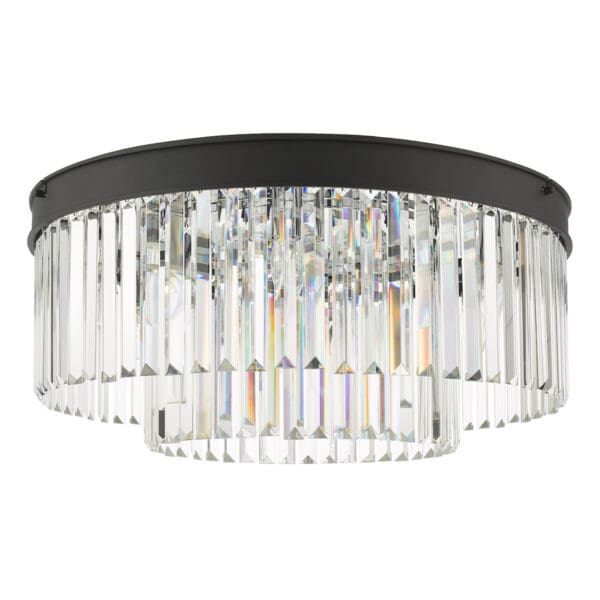 Celeus, moderne taklampe i koksgrått metall og krystall - Bilde 5