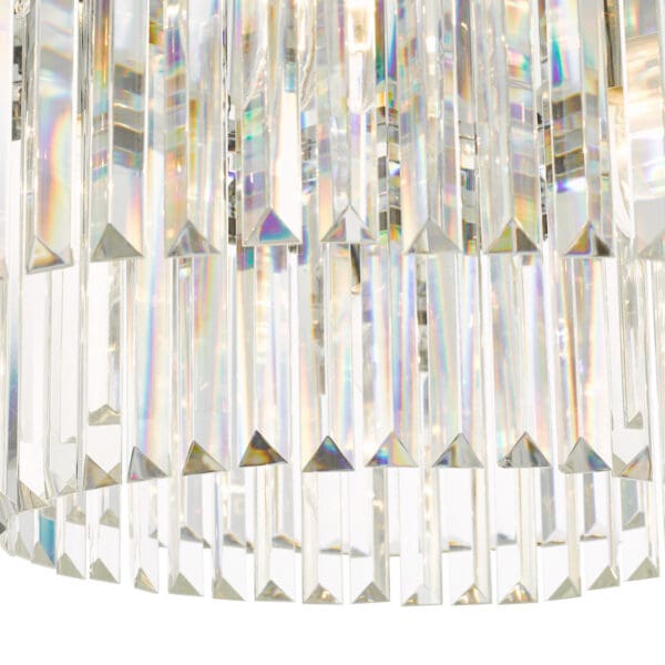 Celeus, moderne taklampe i koksgrått metall og krystall - Bilde 7