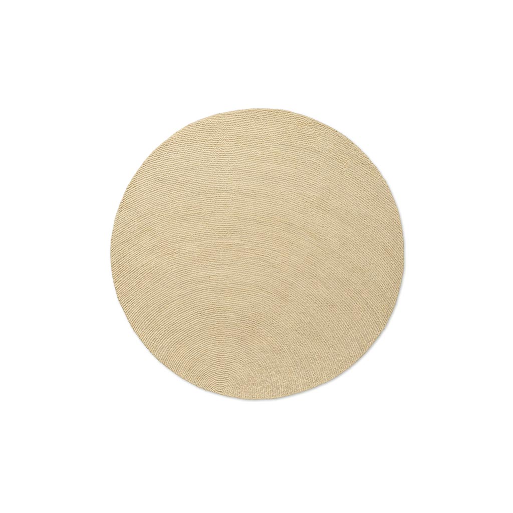 Decor Echo, håndtuftet rundt gulvteppe i sandfarget ull - Bilde 3