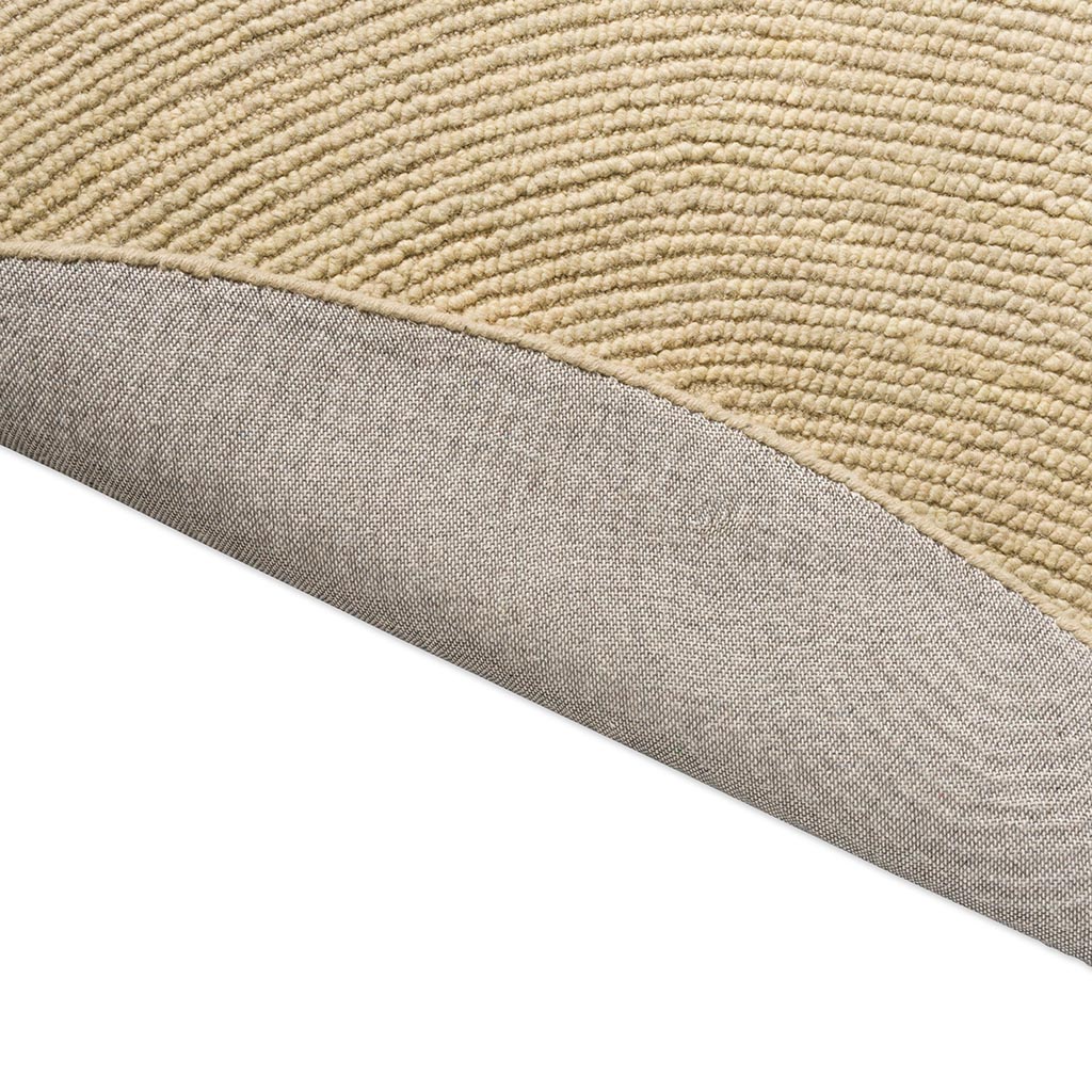 Decor Echo, håndtuftet rundt gulvteppe i sandfarget ull - Bilde 6
