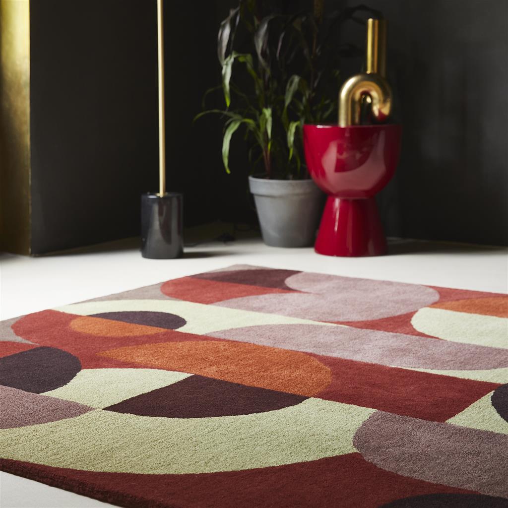 Decor Cosmo, håndtuftet  gulvteppe med geometrisk mønster i rødt - Bilde 2