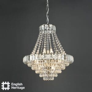 English Heritage Osborne House, klassisk 12 armet krystall lysekrone