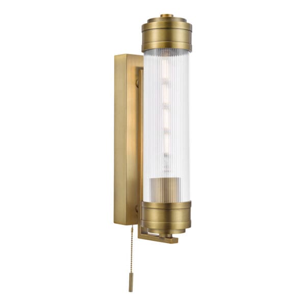 Tommaso, baderomslampe i antikk bronse og ribbet glass (IP44 - Bilde 2