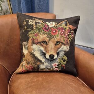 Gobelinvevd putetrekk med sjarmerende rev