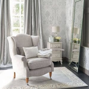 Sunderland,  klassisk lenestol med høy rygg i valgfritt stoff