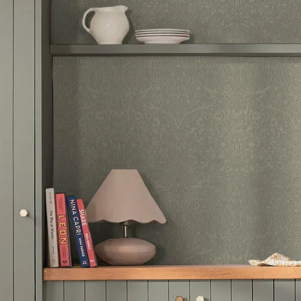 William Morris At Home, Blacktorn Paintable, blomstrete malbar tapet