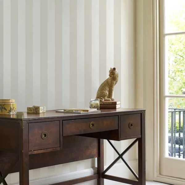 Lille Stripe, tapet med brede striper i beige/perlemor